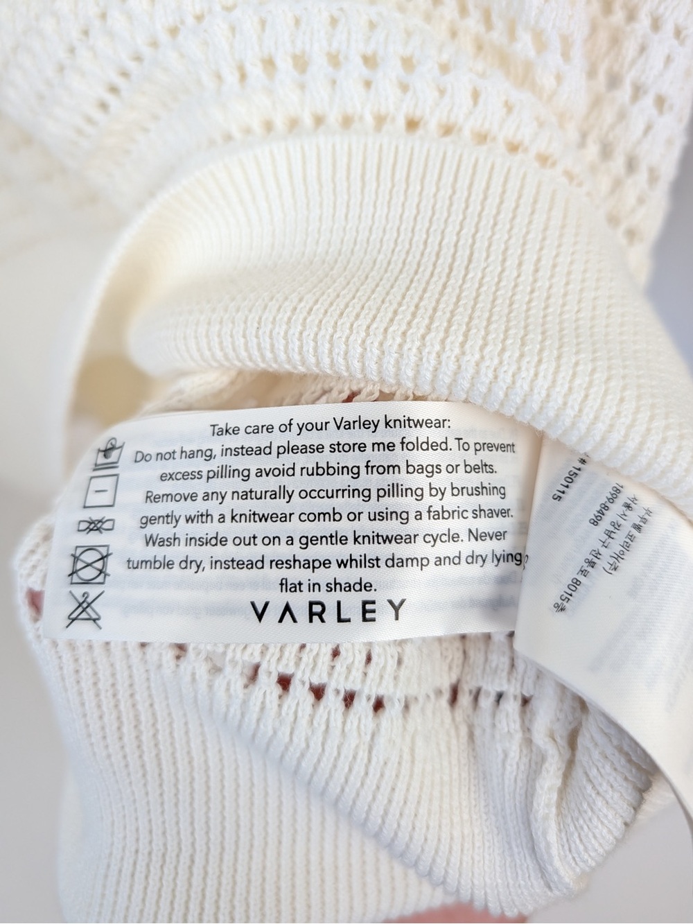 Varley Kershaw Open Knit Cotton Sweater Medium Cream - Picture 5 of 9
